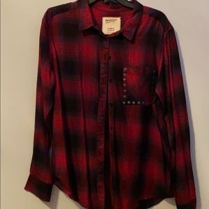 red and black button up!